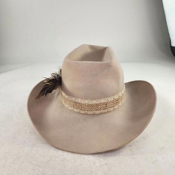Stetson Beige Cowboy Hat with Feather Accent main image 11